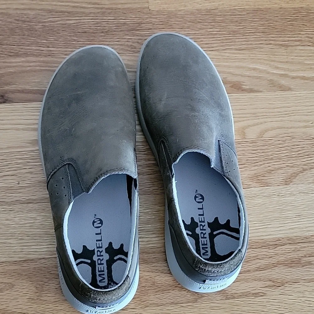 Merrell Cloudy Brown Leather Slides